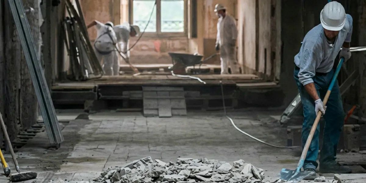 fire damage restoration professionals performing structural cleanup and restoration after a fire in San Antonio, TX