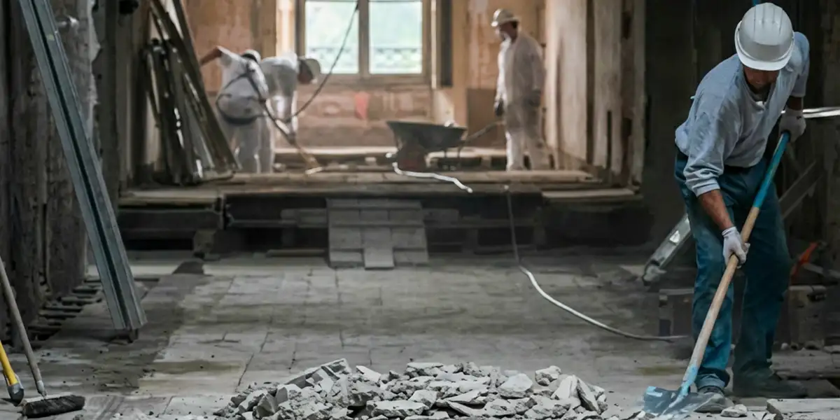 fire damage restoration professionals performing structural cleanup and restoration after a fire in San Antonio, TX