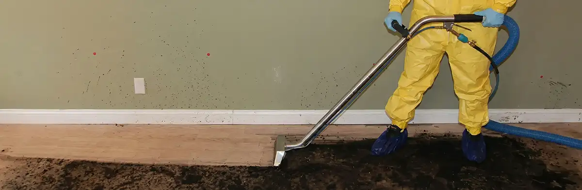 sewage removal service performing deep cleaning and extraction of sewage from an indoor area in San Antonio, TX